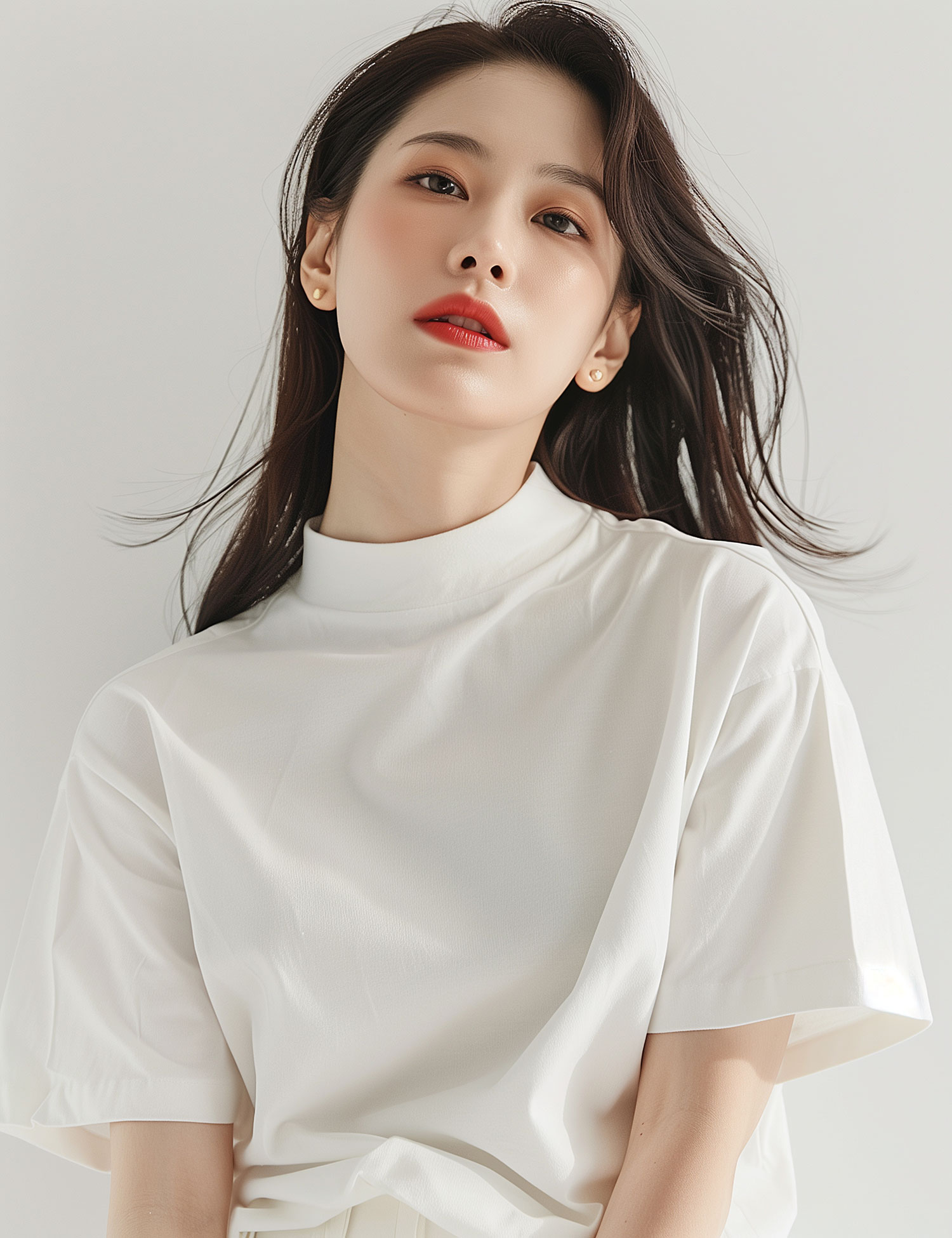 woman-with-red-lip-white-shirt-with-white-collar